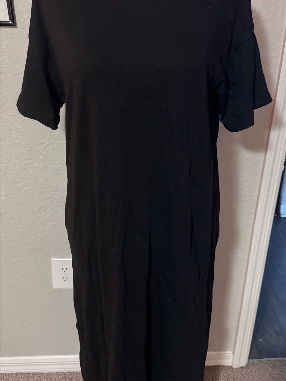 Classic Black Short-Sleeve Women's T-Shirt Dress